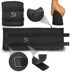 LAVEF - Pesas Tobilleras Graduables Kit 5k10lbs el par NEGRO