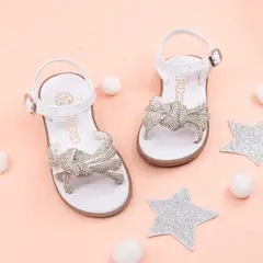 PAPOS - Sandalia Brilliant Blanco - Sandalias Niñas - Crema