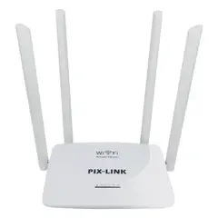 GENERICO - Repetidor de Señal Wifi 4 Antenas Pix-Link Wr08 Router Rompe Muros