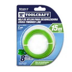 TOOLCRAFT - Hilo Para Guadañadora 2 Mm En Nylon Largo 15 M