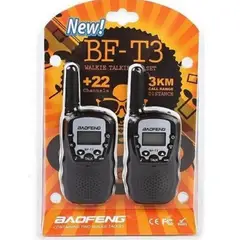 GENERICO - Radios mini walkie talkies baofeng bf t3 x 2 unidades negro