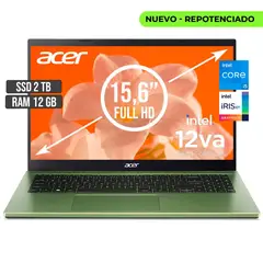 ACER - PORTATIL ASPIRE INTEL CORE I5-1235U SSD 2TB RAM 12GB LED 15,6 FHD