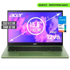 ACER - PORTATIL ASPIRE INTEL CORE I5-1235U SSD 512GB RAM 32GB LED 15,6 FHD