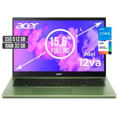 ACER - PORTATIL ASPIRE INTEL CORE I5-1235U SSD 512GB RAM 32GB LED 15,6 FHD