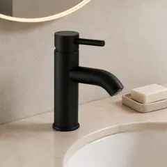 GENERICO - Griferia Lavamanos Mezclador Negro Agua Fría-Caliente Bajo