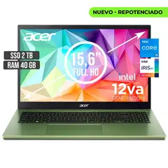 ACER - PORTATIL ASPIRE INTEL CORE I5-1235U SSD 2TB RAM 40GB LED 15,6 FHD