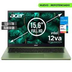 ACER - PORTATIL ASPIRE INTEL CORE I5-1235U SSD 1TB RAM 8GB LED 15,6 FHD