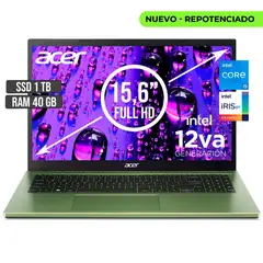 ACER - PORTATIL ASPIRE INTEL CORE I5-1235U SSD 1TB RAM 40GB LED 15,6 FHD
