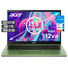 ACER - PORTATIL ASPIRE INTEL CORE I5-1235U SSD 512GB + HDD 1TB RAM 32GB LED 15,6 FHD