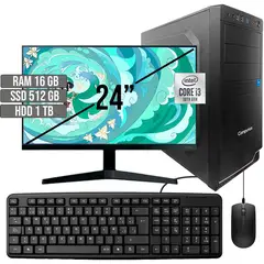 COMPUMAX - COMPUTADOR INTEL CORE I3-10105 SSD 512GB + HDD 1TB RAM 16GB LED 24 FHD