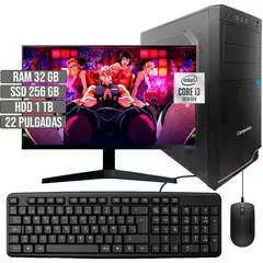 COMPUMAX - COMPUTADOR INTEL CORE I3-10105 SSD 256GB + HDD 1TB RAM 32GB LED 22 FHD