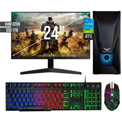 HALCON - PC GAMER INTEL CORE I5-12400 RTX 3050 8GB SSD 1TB RAM 32GB LED 24 FHD