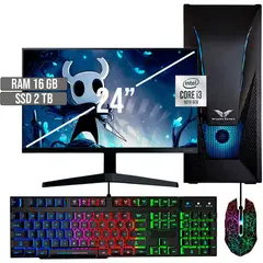 HALCON - PC EQUIPO GAMER INTEL CORE I3-10105 SSD 2TB RAM 16GB LED 24 FHD