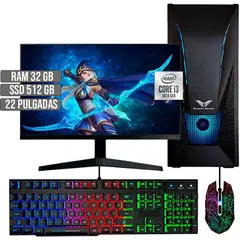 HALCON - PC EQUIPO GAMER INTEL CORE I3-10105 SSD 512GB RAM 32GB LED 22 FHD