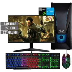 HALCON - PC EQUIPO GAMER INTEL CORE I5-12400 GTX 1650 4GB SSD 1TB RAM 40GB LED 22" FHD