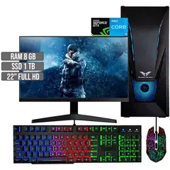 HALCON - PC EQUIPO GAMER INTEL CORE I5-12400 GTX 1650 4GB SSD 1TB RAM 8GB LED 22" FHD
