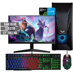HALCON - PC EQUIPO GAMER INTEL CORE I5-12400 GTX 1650 4GB SSD 2TB RAM 16GB LED 22" FHD