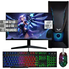 HALCON - PC EQUIPO GAMER INTEL CORE I3-10105 SSD 2TB RAM 32GB LED 22 FHD