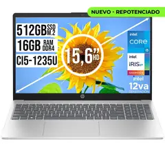 HP - Portátil 15.6 HD Intel Core i5 -1235U RAM 16GB 512GB SSD Plata