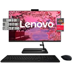 LENOVO - TODO EN UNO AMD RYZEN 7 5700U SSD 512GB RAM 8GB LED 23.8" FHD