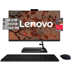 LENOVO - TODO EN UNO AMD RYZEN 7 5700U SSD 512GB RAM 12GB LED 23.8" FHD