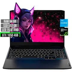 LENOVO - INTEL CORE I5-11320H GTX 1650 4GB SSD 512GB RAM 64GB LED 15,6" FHD