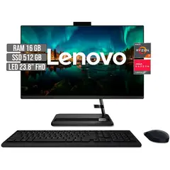 LENOVO - TODO EN UNO AMD RYZEN 7 5700U SSD 512GB RAM 16GB LED 23.8" FHD