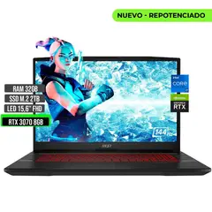 MSI - Portátil Intel Core i7 12700H RTX 3070 32GB RAM 2TB SSD 15.6"