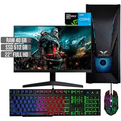 HALCON - PC EQUIPO GAMER INTEL CORE I5-12400 GTX 1650 4GB SSD 512GB RAM 40GB LED 22" FHD