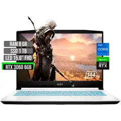 MSI - INTEL CORE I7-12650H SSD 1TB RAM 8GB RTX 3060 6GB 15.6" FHD 144Hz
