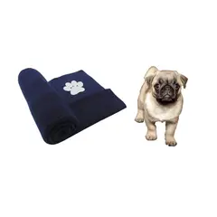 HALLY PET - Una cobija térmica mediana 70 cm x 70 cm Azul Oscuro.