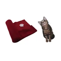 HALLY PET - Una cobija térmica mediana 70 cm x 70 cm Vinotinto