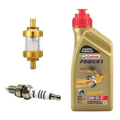 GENERICO - Bujia Iridium Boxer Ct 100 + Castrol Power 1 + Filtro