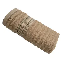 FATELARES - Toalla Cañamo Crema Verde Cuerpo 70x140cm 500gr Algodón