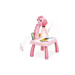 AFM - Mesa Dibujo Para Niños Con Proyector + 12 Lápiz Rosado