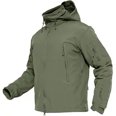 CHINA GLAZE - Chaqueta Militar Softshell Táctica Polar Impermeable - Color Verde S..