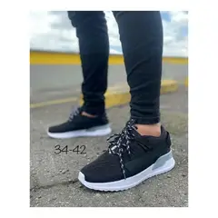 GENERICO - TENIS UNISEX NEGRO SUELA BLANCA