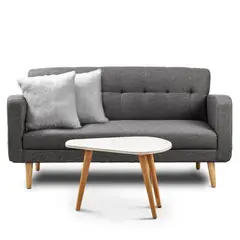 KAIU HOME - COMBO SOFA ELOISA + MESA + COJINES PELUDOS