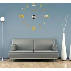 AMERICO SHOP - Reloj de Pared 3D Moderno Decorativo Para Hogar Romano Dorado