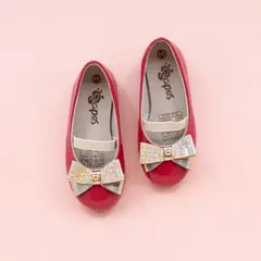 PAPOS - Baleta Jendayi Rojo y Dorado - Baletas Niñas - Dorado