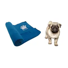 HALLY PET - Una cobija térmica grande 120 cm x 70 cm Azul Claro.