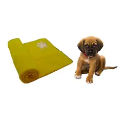 HALLY PET - Una cobija térmica grande 120 cm x 70 cm Amarillo