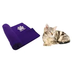 HALLY PET - Una cobija térmica grande 120 cm x 70 cm Morado
