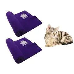 HALLY PET - Dos cobijas térmicas medianas 70cm x 70cm Morado