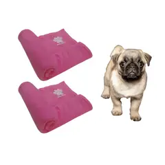 HALLY PET - Dos cobijas térmicas grandes 120cm x 70cm Rosado