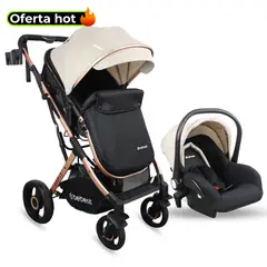 BEBESIT - Coche Bebé Travel System Gold LX Beige Cubrepies