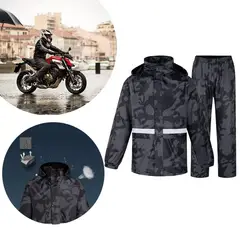 GENERICO - Impermeable para moto fino tipo sudadera con reflectivo camuflado