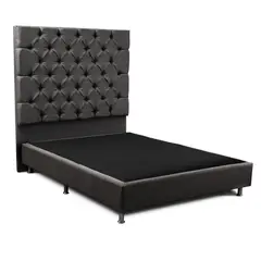 KAIU HOME - COMBO CAPITONIADO 120X190 BASE + CABECERO GRIS