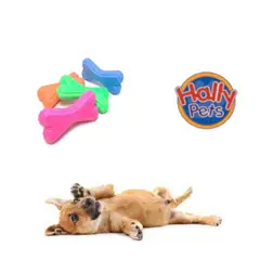 HALLY PET - 2 Juguetes Hueso Galleta Macizos Colores Surtidos.