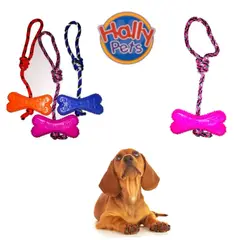 HALLY PET - Juguete Para Perro Galleta Maciza Con Cuerda